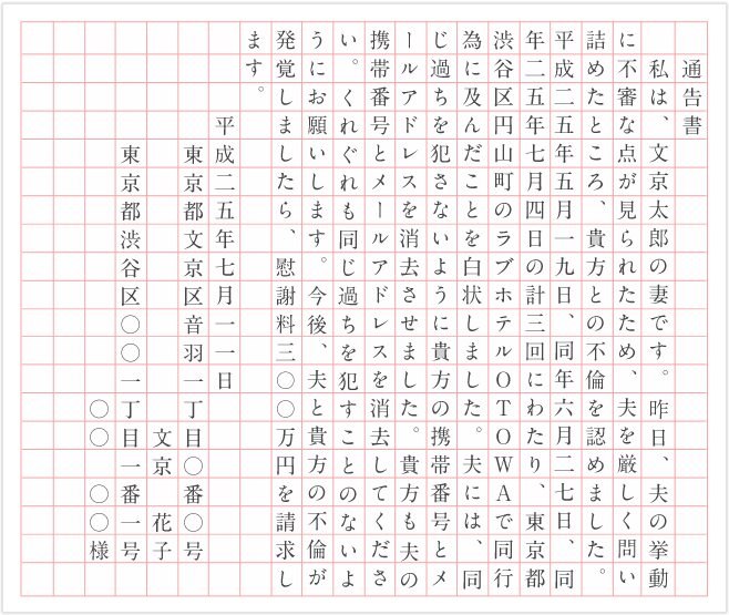 通告書サンプル